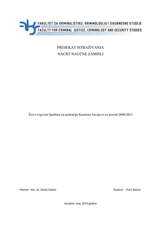 Žrtve trgovine ljudima na području Kantona Sarajevo za period 2008-2013