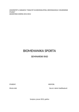 Biomehanika sporta