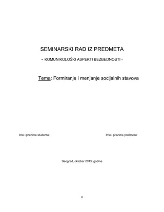 Formiranje i menjanje socijalnih stavova