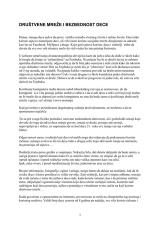 Društvene mreže i bezbednost dece