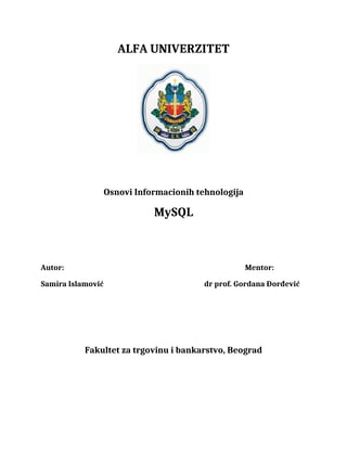 MySQL: sistem za upravljanje bazama podataka