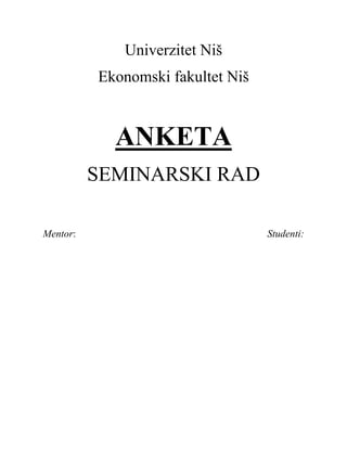 Analiza ankete o korišćenju društvene mreže Facebook