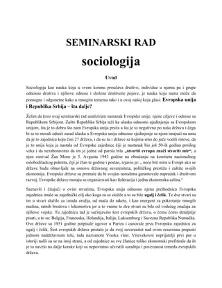 Evropska unija i Republika Srbija – šta dalje?