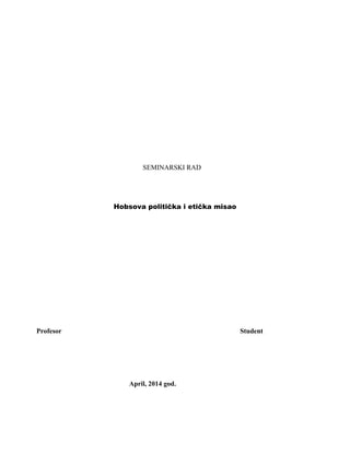 Hobsova politicka i eticka misao