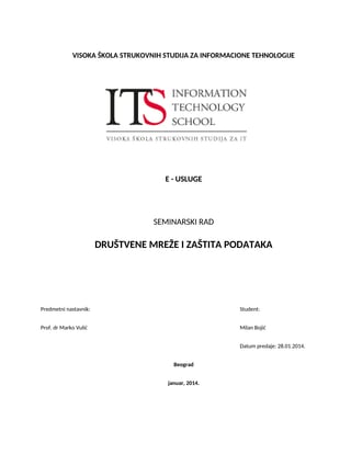 Društvene mreže i zaštita podataka