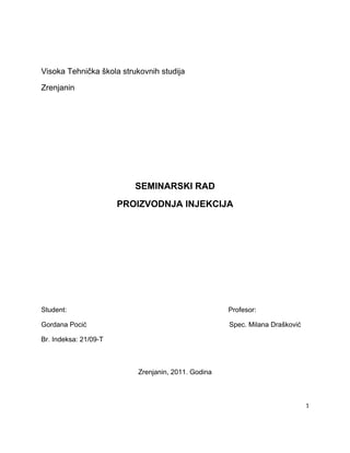 Proizvodnja injekcija