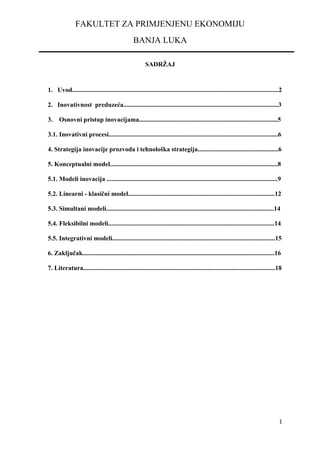 Modeli inovacija u preduzecu