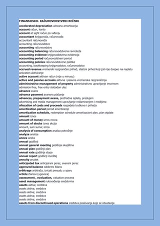 Ekonomsko racunovodstveni (recnik)