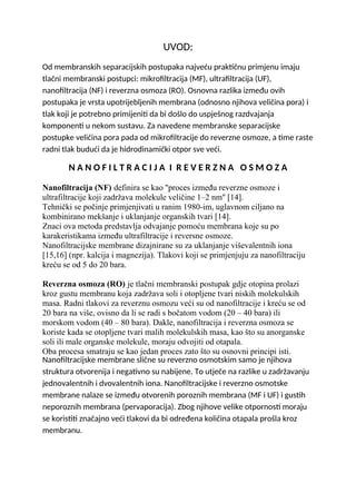 Nanofiltracija i reverzna osmoza
