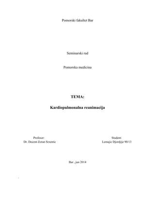 Kardiopulmonalna reanmacija