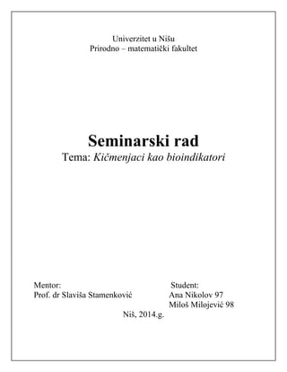 Kičmenjaci kao bioindikatori