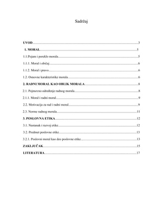 Radni moral i poslovna etika