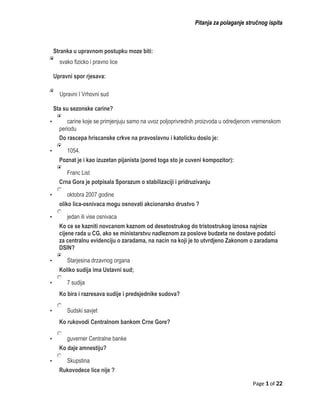 Pitanja za polaganje stručnog ispita