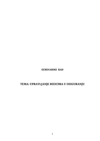 Upravljanje rizicima u osiguranju