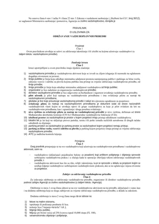 Pravilnik o uslovima za odrzavanje vazduhoplovnih priredbi