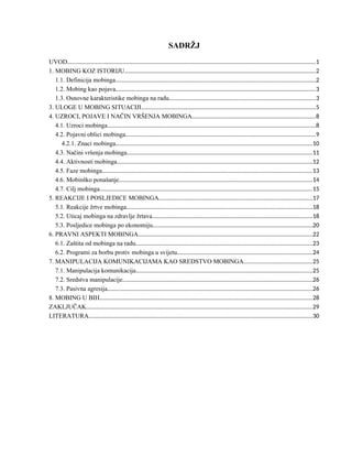 Mobing: diplomski rad