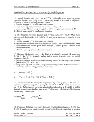 Zbirka zadataka iz termodinamike