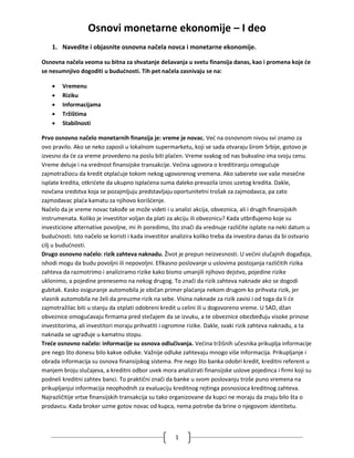 Osnovi monetarne ekonomije