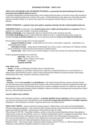 Hemijske povrede – trovanja: toksikologija