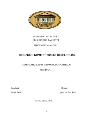 Tehnologija sportskog treninga – Olimpijski komitet BiH