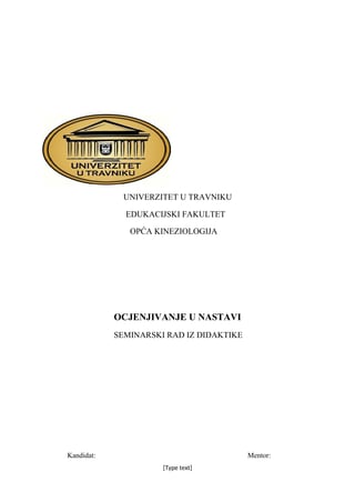 Ocenjivanje u nastavi