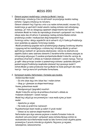 Modeliranje i simulacija sistema
