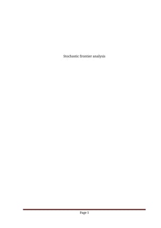 Stochastic frontier analysis