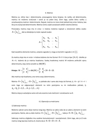 Matrice i operacije sa matricama