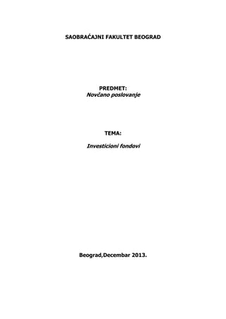 Investicioni fondovi