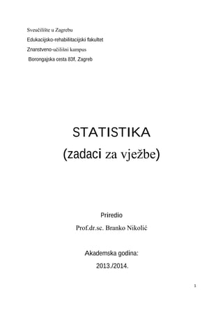 Statistika – Zadaci i vezbe