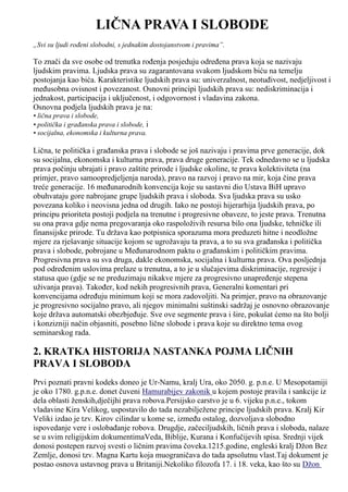 Licna prava i slobode