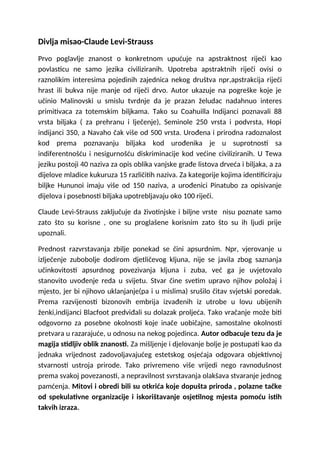 Divlja misao – Claude Levi-Strauss