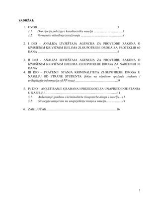 Analiza zloupotrebe opojnih droga