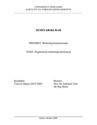 Organizacija marketinga destinacije