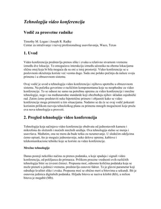 Tehnologija video konferencija