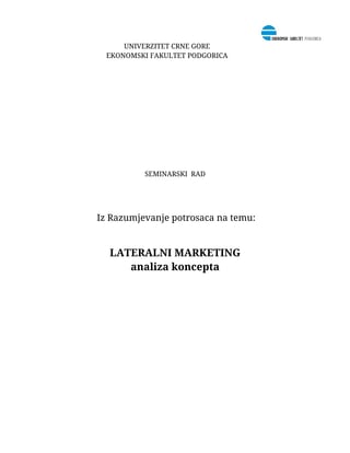 Lateralni marketing – analiza koncepta