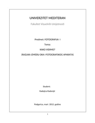 Fotografija – Kako vidimo