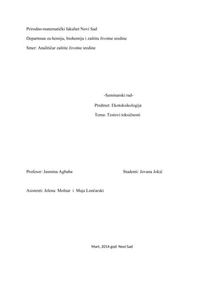 Testovi toksičnosti