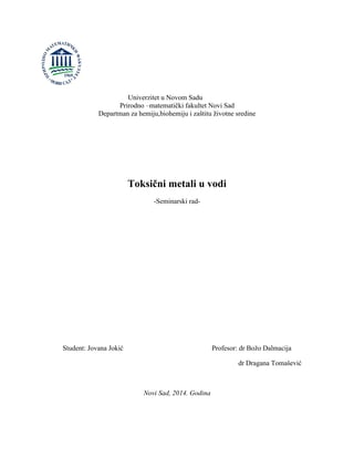 Toksični metali u vodi