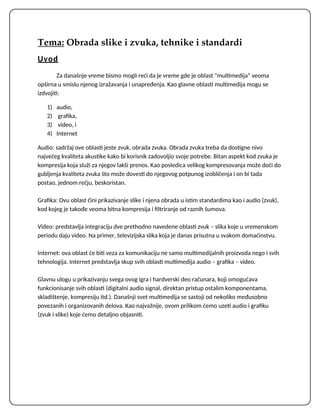 Obrada zvuka i slika