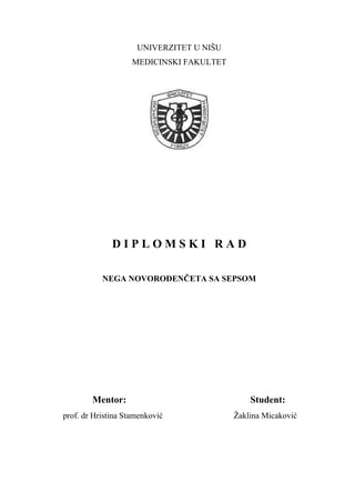 Nega novorođenčeta sa sepsom