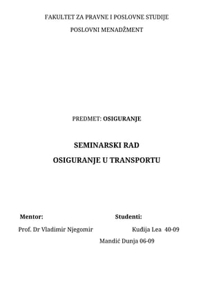 Osiguranje u transportu