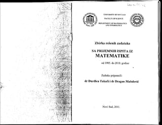 Zbirka resenih zadataka (pmf prijemni)