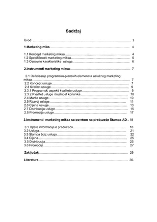 Uslužni marketing miks