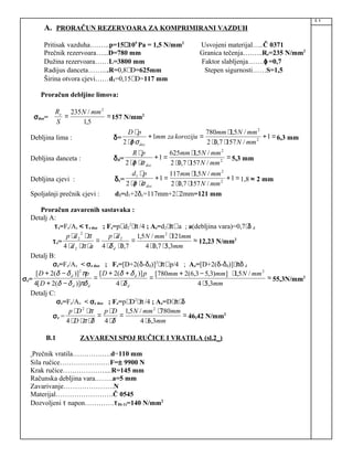 Proracun rezervoara za komprimirani zrak