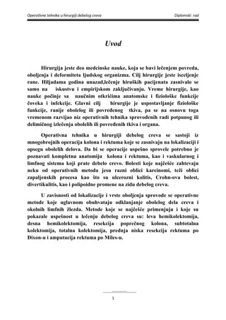 Operativne tehnike u hirurgiji debelog creva