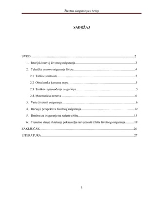 Zivotna osiguranja u Srbiji