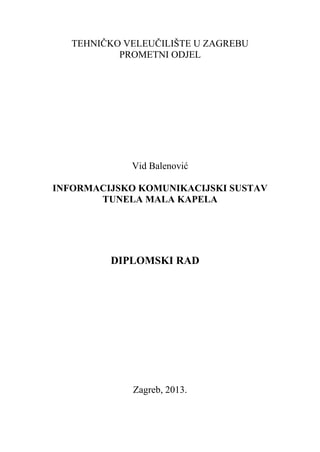 Informacijsko komunikacijski sustav tunela Mala kapela