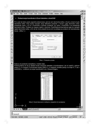 Prebacivanje koordinata iz Excel datoteke u AutoCAD