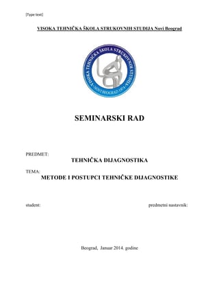 Metode i postupci tehnicke dijagnostike